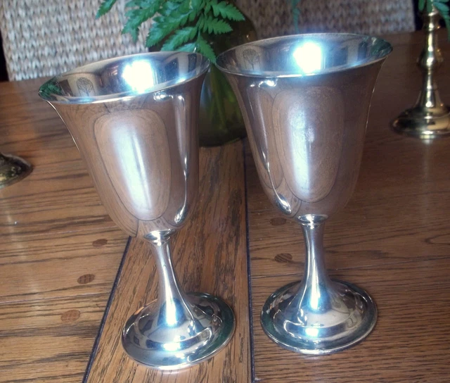 TWO International Silver LORD SAYBROOK Sterling Goblets #11950/1 6.7 oz. each