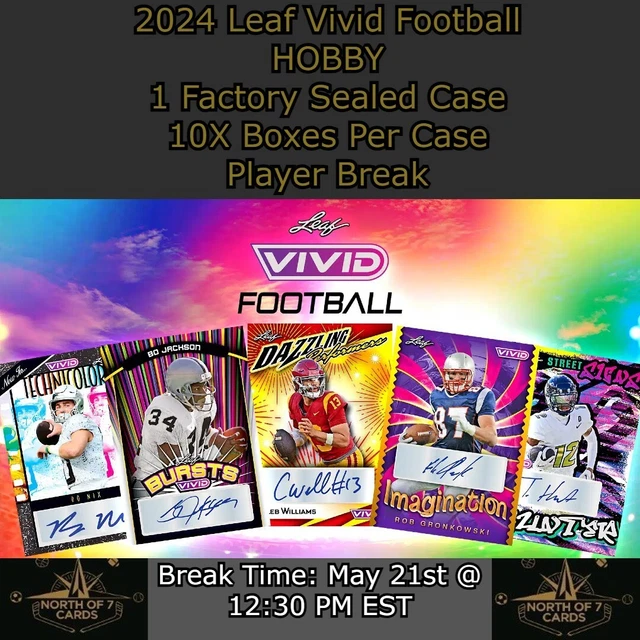 JOSH ALLEN 2024 Leaf Vivid Football HOBBY 1X Case Player BREAK 3