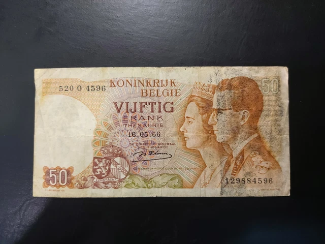 Belgium 50 Francs, 1966, VF