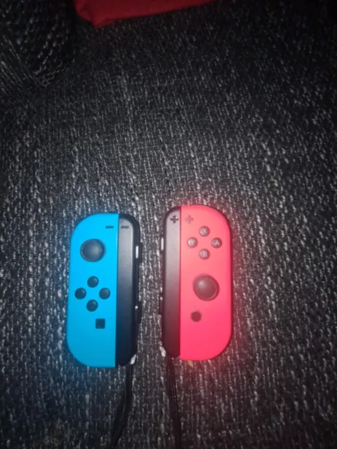 Paire De Nintendo Joy-Con Officiels Rouge Néon/Bleu