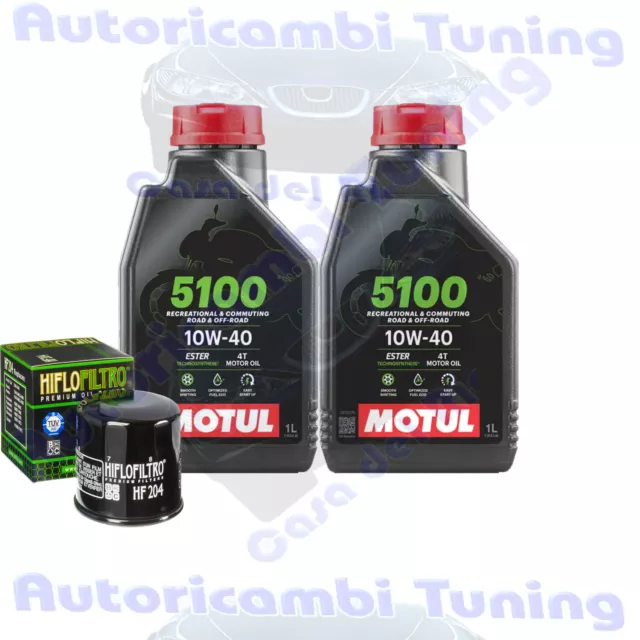 Kit Tagliando Olio Motul 5100 10W40 Per Kawasaki ER-6n A6F B6F ER650 2006