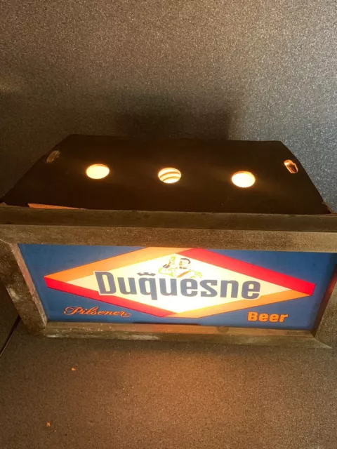 Vintage Duquesne Beer Lighted Advertising Bar Sign Pittsburgh PA Brewing Duke