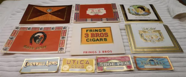 Assorted Collection of 10 Vintage Cigar Box Labels All 10 For One Price ex