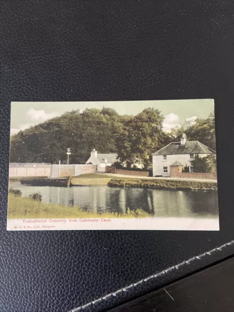 Early Color Postcard--SCOTLAND--Inverness--Tomnahurich Cemetery Caledoniar Canal