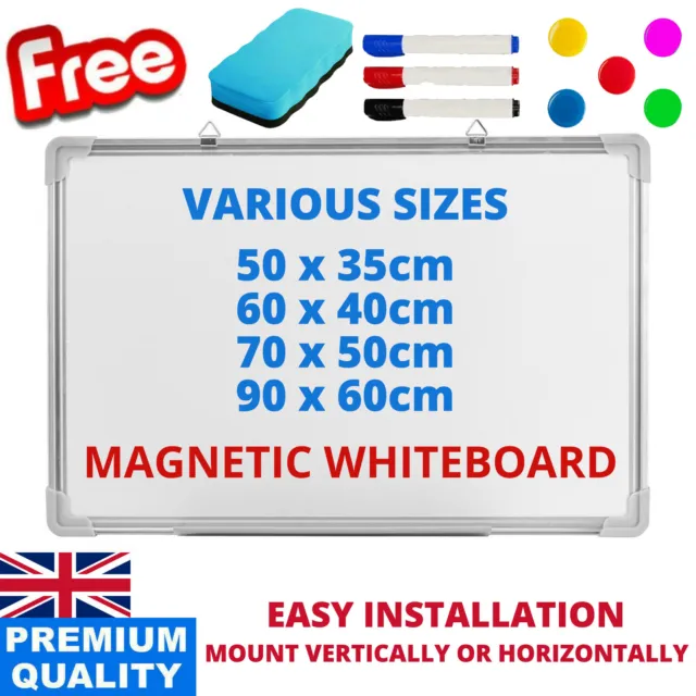 Whiteboard Board Magnetic Wipe White Office Notice Home Large Small School Memo