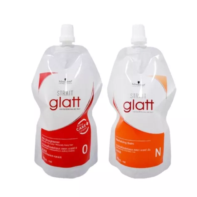 Schwarzkopf Glatt 0 Strait Straightener Cream Natural Curly Frizzy Hair 100ml x2