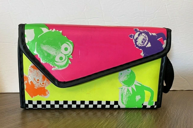 Jim Henson Muppets Vintage Neon Pencil Case Box Kermit Gonzo Miss Piggy Animal
