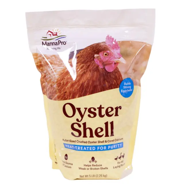 Manna Pro Crushed Oyster Shell Great Source of Calcium, Egg-Laying Chickens, 5LB