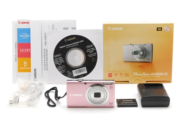 [TOP MINT in BOX] Canon PowerShot A2400 IS Pink 16.0MP Digital Camera JAPAN
