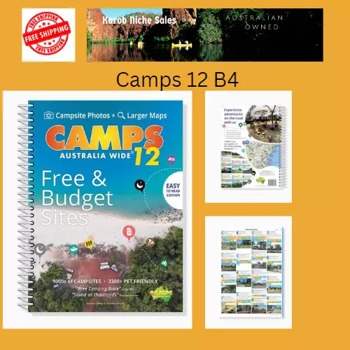 2023 Camps Australia Wide 12 B4 with Snaps Spiral Bound Book Free Camp Caravan