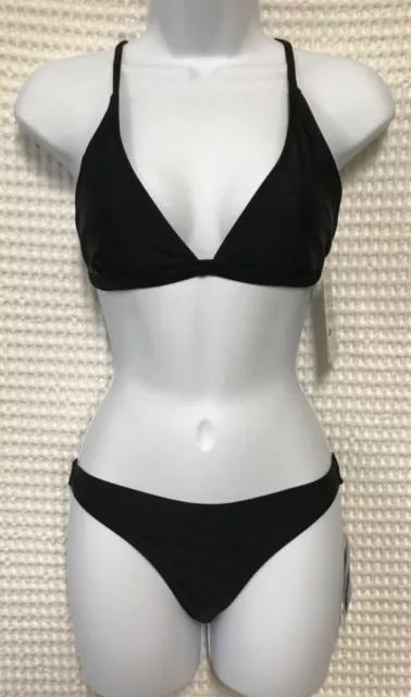 Sporti & Rip Curl Medium Black Married Set Two Piece Bikini Swimsuit Classic NWT