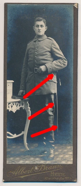 132685, Portraitfoto CDV, feldgrauer Soldat, Infanterie Regiment 9, Seitengewehr