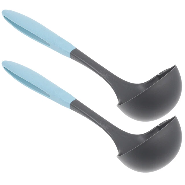 2 piezas cuchara separadora de plástico derrame de aceite cuchara azul