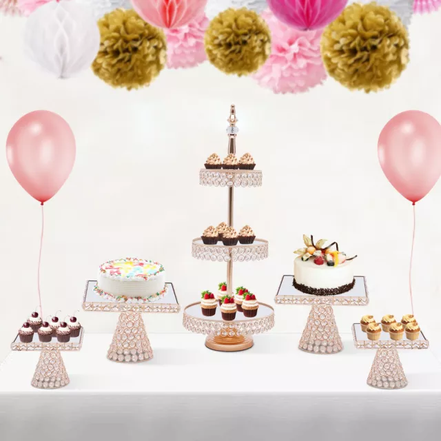 5 Pcs Dessert Display Plate Tower Plate Cupcake Stand Wedding Cake Set  HOT