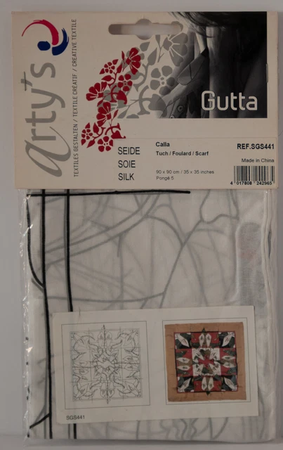 Seidentuch, ARTY'S Gutta Collection, "Calla" 90 x 90 cm, Pongé 5 Seidentuch, ARTY'S Gutta Collection, "Calla" 90 x 90 cm, Pongé 5