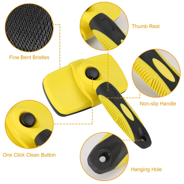 Self-Cleaning Dog Slicker Brush Pet Cat Grooming Shedding Tool Undercoat Remover 3