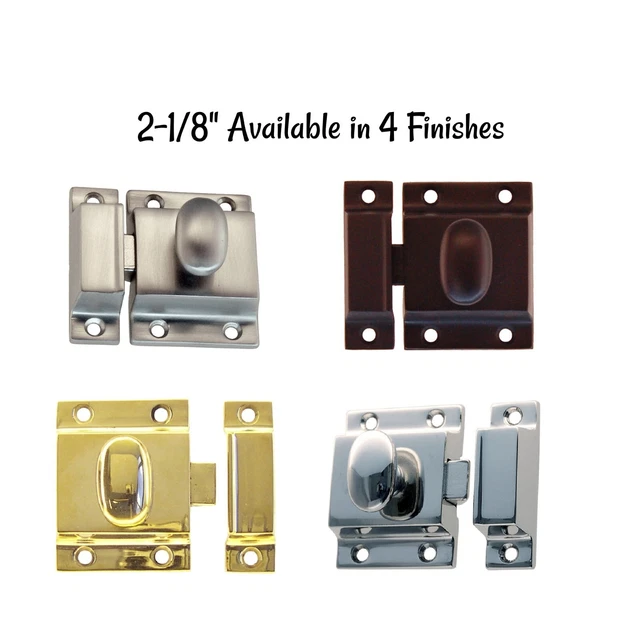 2-1/8" Flush Mount CABINET LATCH - Cast Brass Latch Polished Nickel Finish