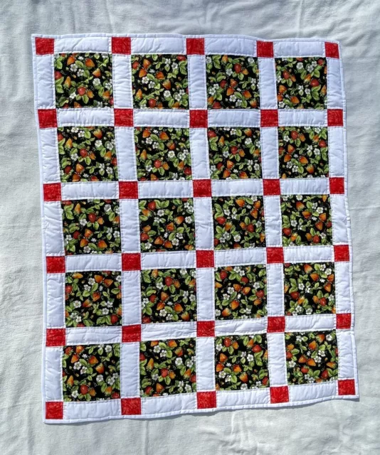 New Handmade Baby Toddler 33” X 41” Crib Blanket Quilt