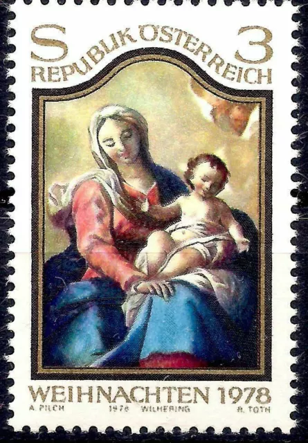 Austria 1978 Christmas Greetings Madonna Child Paintings PaintersArt 1v MNH