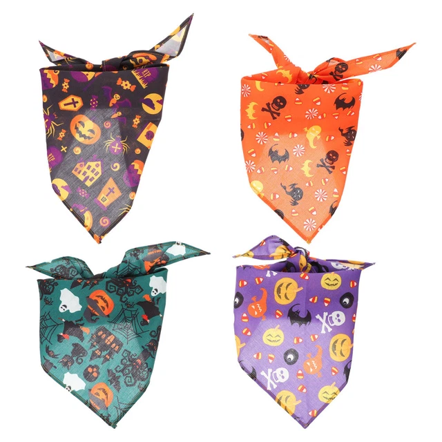 4 piezas Bufanda triangular de Halloween Bufanda para perro Bandana niño