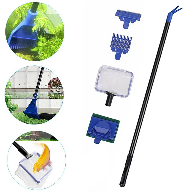 Aquarium Cleaner Tools Set 5 in 1 Fish Tank Glass Cleaning Gravel Net Scraper
