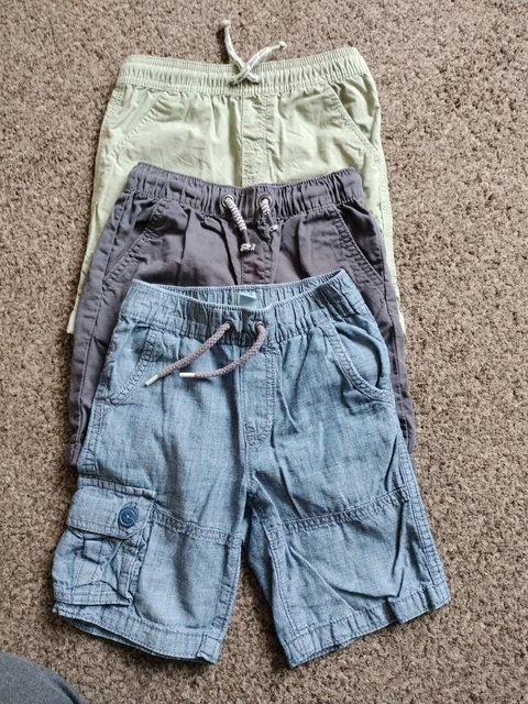 Boys summer Shorts Bundle Age 3-4 Years baby Gap denim blue green holiday