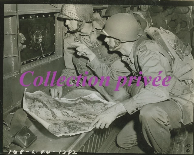 US WW2 PHOTO para veste Airborne casque Dday Normandie Carentan Utah ...