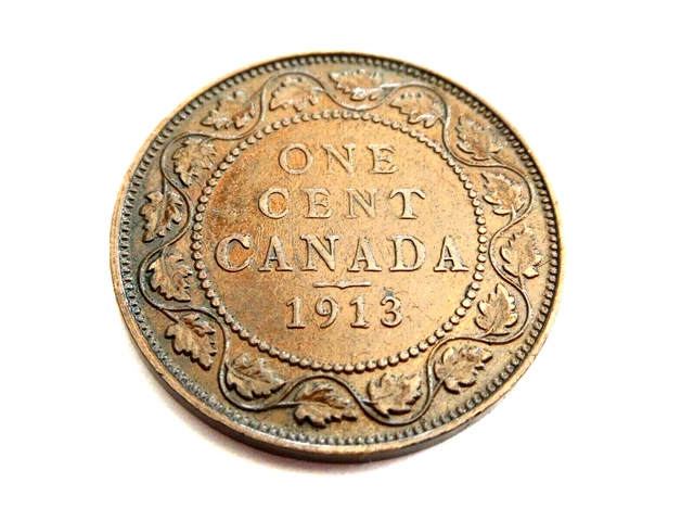 Canada 1913 Km#21 1 Cent Very Fine Condition 1050731/732