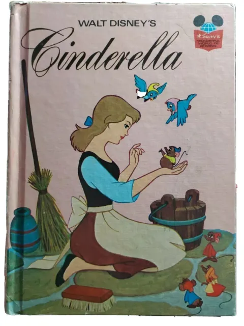 1974 Walt Disney’s Cinderella Disney’s Wonderful World Of Reading Hardcover Book