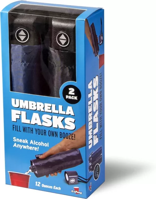 Rain Shine Umbrella Flask Hidden Alcohol Booze Bottles Includes Funnel 2 Pack