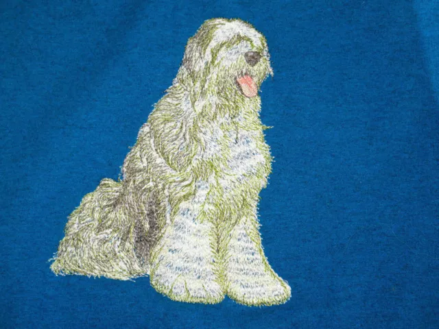 Embroidered Long-Sleeved T-Shirt - Old English Sheepdog DTL009 Sizes S - XXL