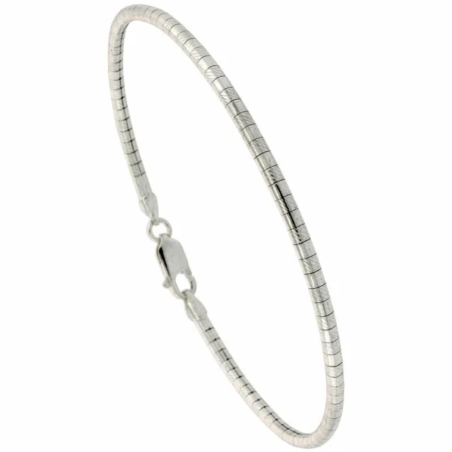 2mm Sterling Silver 925 Italian OMEGA Snake Chain Necklace Choker Jewelry