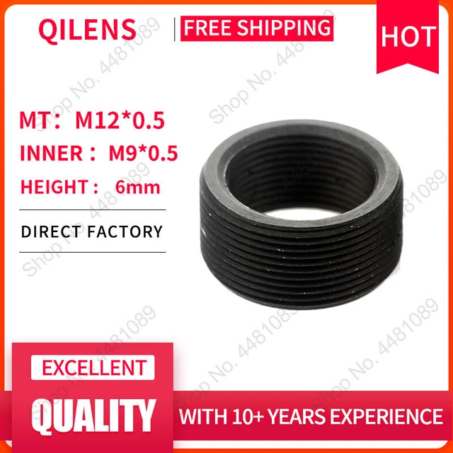 Anillo adaptador de montaje QILENS M12 a M9, altura convertidor M9 a M12 6 mm