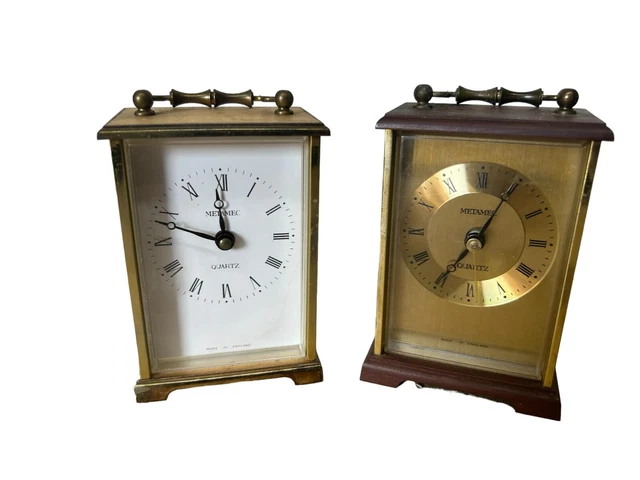 2 metamec quartz carriage clocks spares