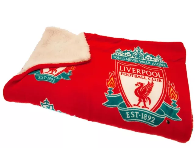 Liverpool FC Sherpa Fleece Blanket Extremely Warm Official Merch Free UK P&P