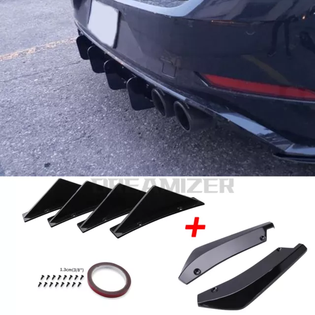 REAR BUMPER LIP Diffuser Spoiler Splitter Rear Spat For VW