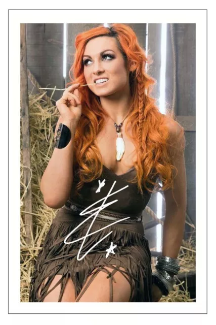 BECKY LYNCH Signed Autograph PHOTO Gift Signature Print WWE WRESTLING DIVA