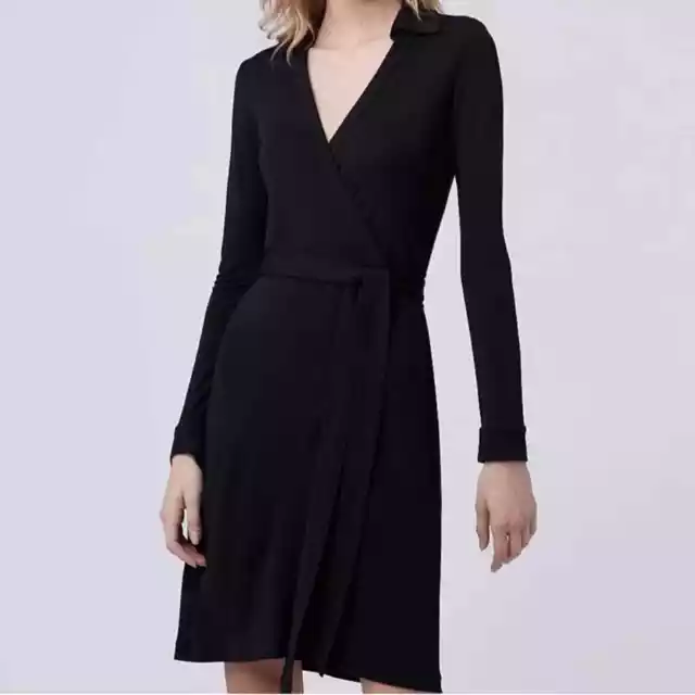Diane Von Furstenburg New Jeanne Two Black Wrap Dress