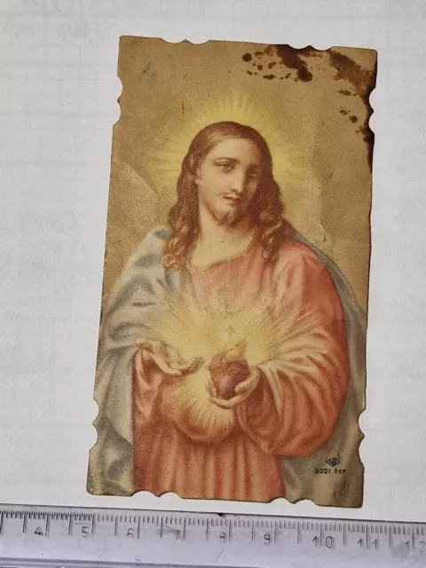 Santino Holy Card fustellato Sacro Cuore di Gesù ZA1030 ^