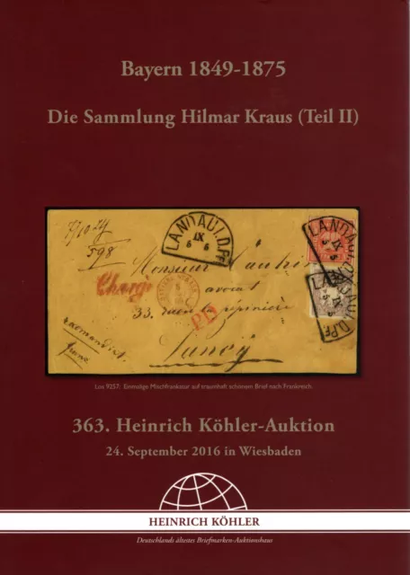 Auktionskatalog Köhler, Bayern 1849-1875, Sammlung Hilmar Kraus, Teil 2