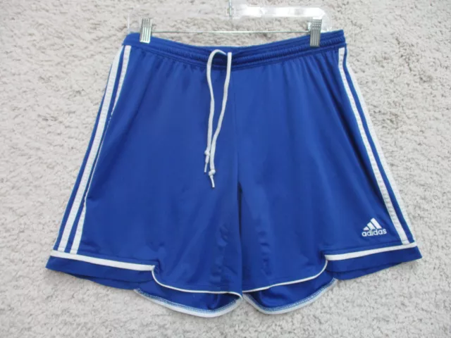 Adidas Shorts Large Youth 16-18 Blue Athletic Soccer Stretch Logo Climacool Boys