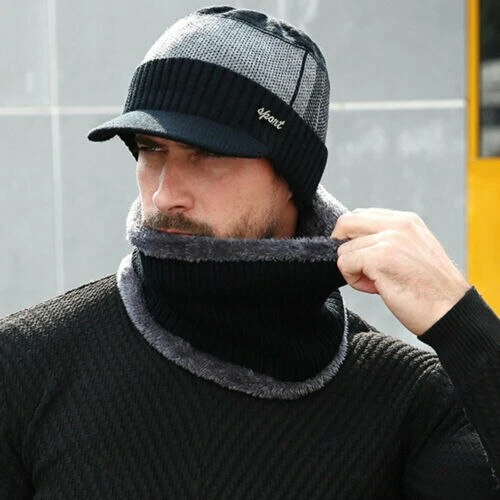 Gorro Para Hombre Gorros De Invierno Hombres Para El Frio Con Bufanda Punto 2020