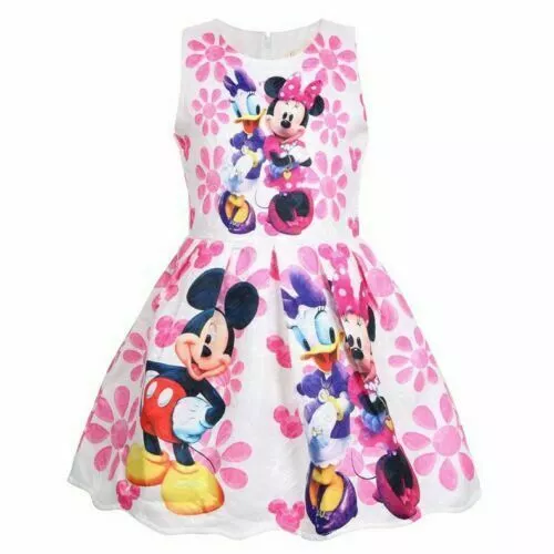 Girls Baby Kids Minnie Mouse Print  Cosplay Party Dress Outfit