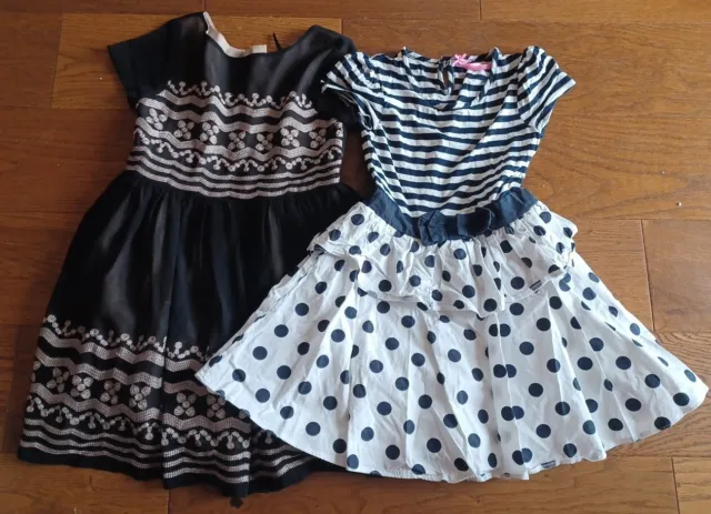 Next - Girls Party / Special Ocassion Dress Bundle - Age 6 - Black Lace / Blue
