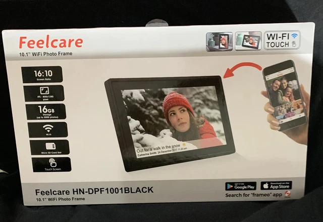 Feelcare 10.1" Frameo Wifi Photo Frame 16G HN-DPF1001BLACK - NIB
