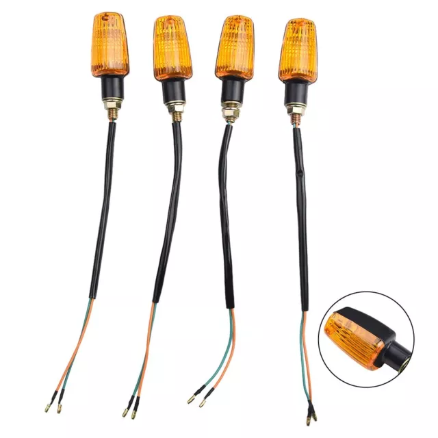 4 X 6 Volt, 6V Moto Clignotants Léger Clignotant Indicateur Avec Ambre Lentille