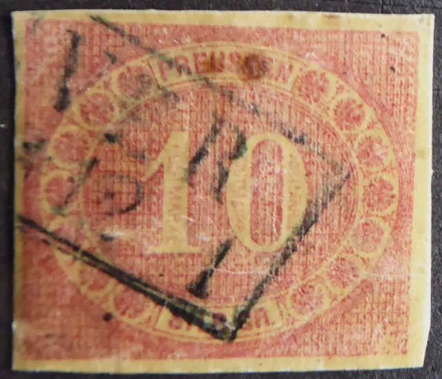 Preußen, Freimarke für den Innendienst, 10 Sgr. (Mi.Nr. 20) auf Minibriefstück