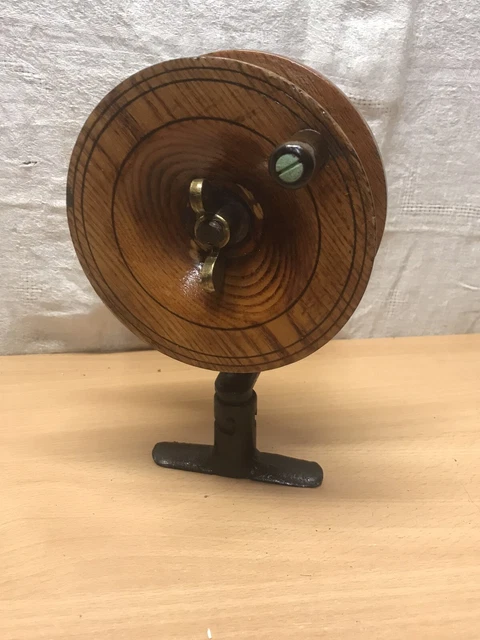 Ancien Moulinet De Pêche En Mer En Bois - 6 Pouces - Vintage UK