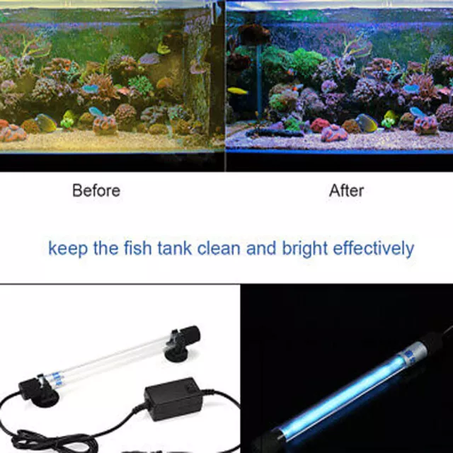 13W Fish Pond UV Light UV Water Sterilizer Submersible for Aquarium Pond AU Plug