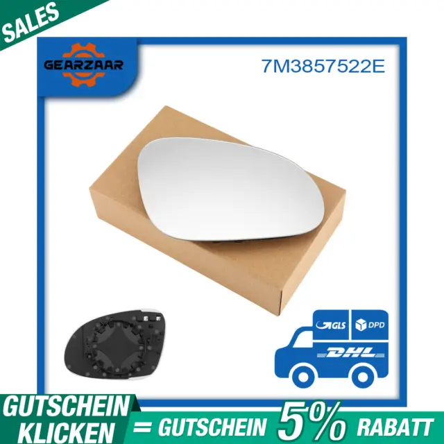 SPIEGELGLAS VW GOLF 5 V / PLUS / SHARAN rechts beheizbar sphärisch  außenspiegel EUR 12,79 - PicClick DE
